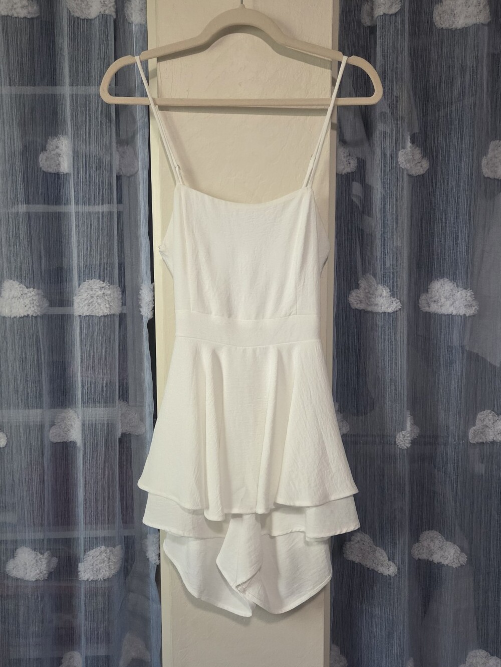 Lovely Day White Ruffle Flowy Romper